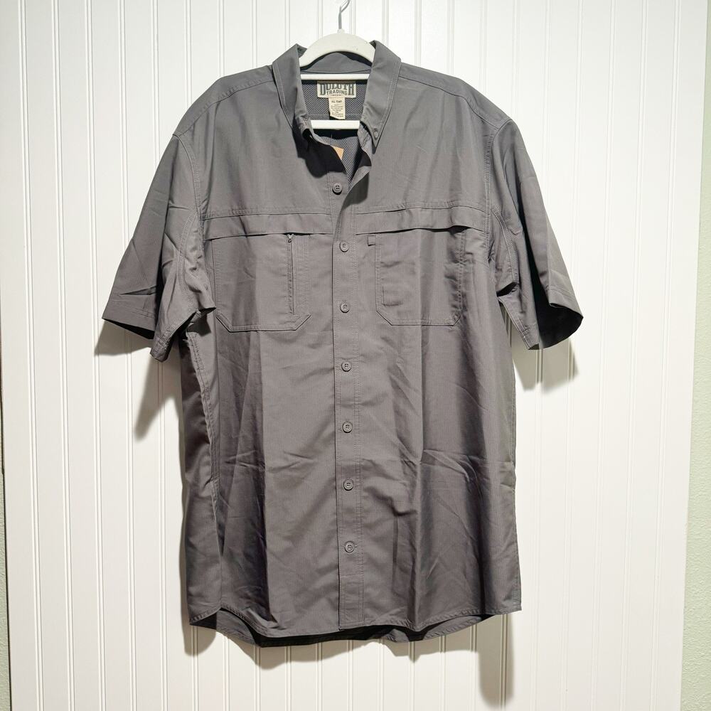 Duluth Trading Gray Cool Plus Action Short Sleeve Shirt NEW Size XL Tall